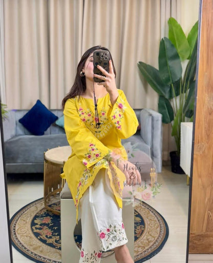 Sunshine Yellow Embroidered Co-ord Set