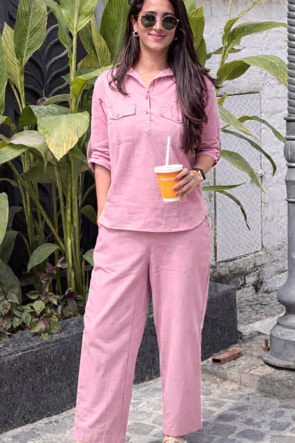 Blush Pink Everyday Shirt & Trouser Co-ord Set